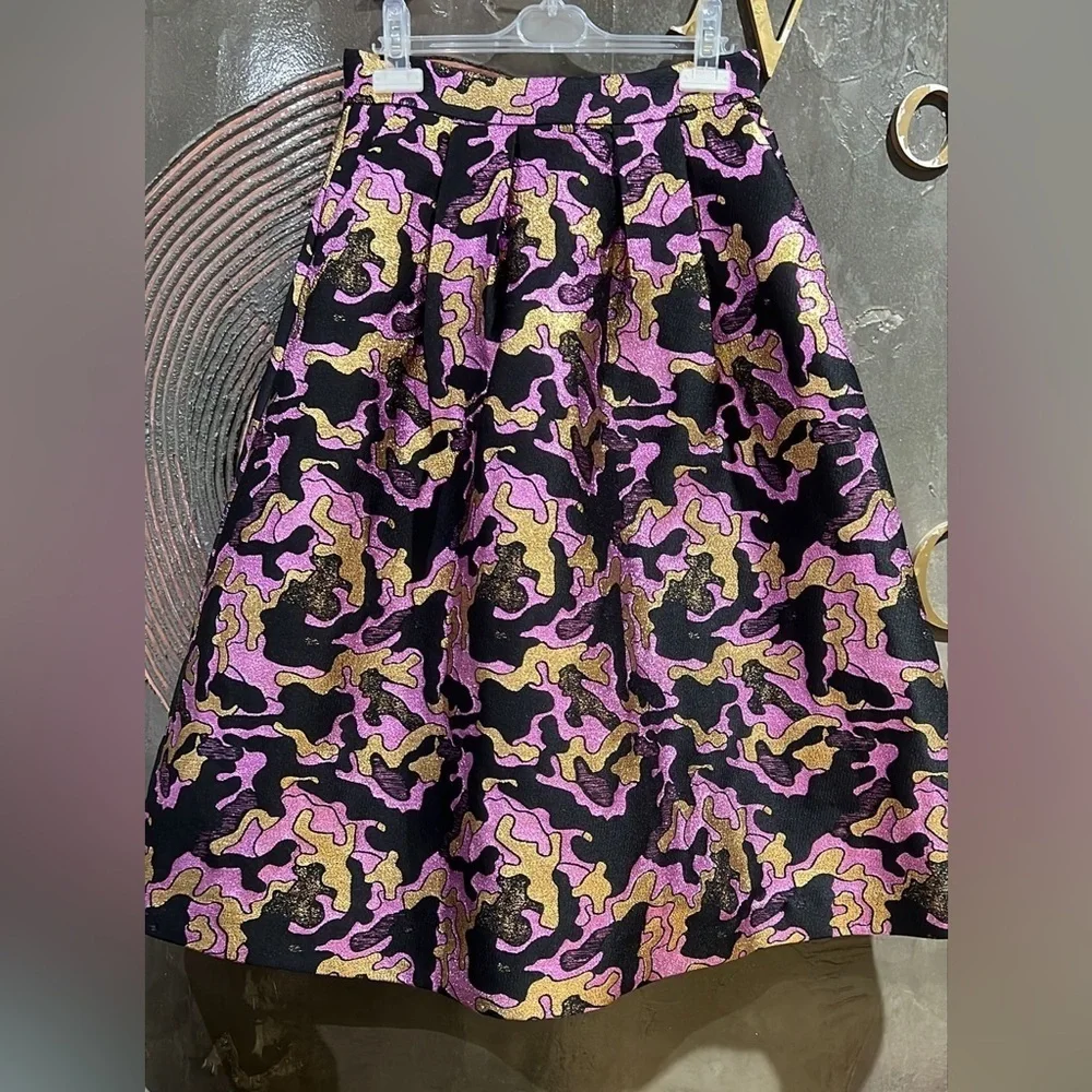 Baum und Pferdgarten Shashenka Skirt in Pink/Gold Army |Size 36 holiday party